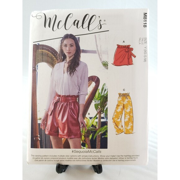 New Misses Shorts, Pants, Belt Sequoia McCall's Sewing Pattern M8118, XS, S, M - Picture 1 of 5